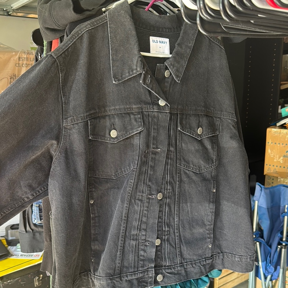 Old Navy Black Denim Jacket - 3X